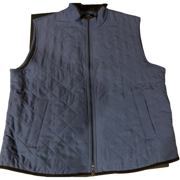 MAGASCHONI Jacket Vest, XXL, 2 Way Zipper, Windproof, Inside Zippered Pocket, Bl - Picture 1 of 7